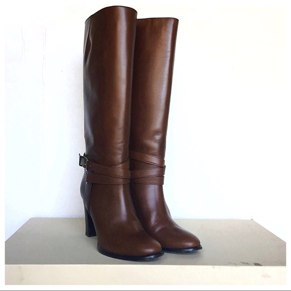 Burberry Shoes - Burberry Adeline Brindle Leather Heeled High Boots